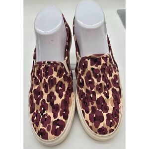 Keds Womens Leopard Print Slip-On Sneakers Size 8.5 Beach